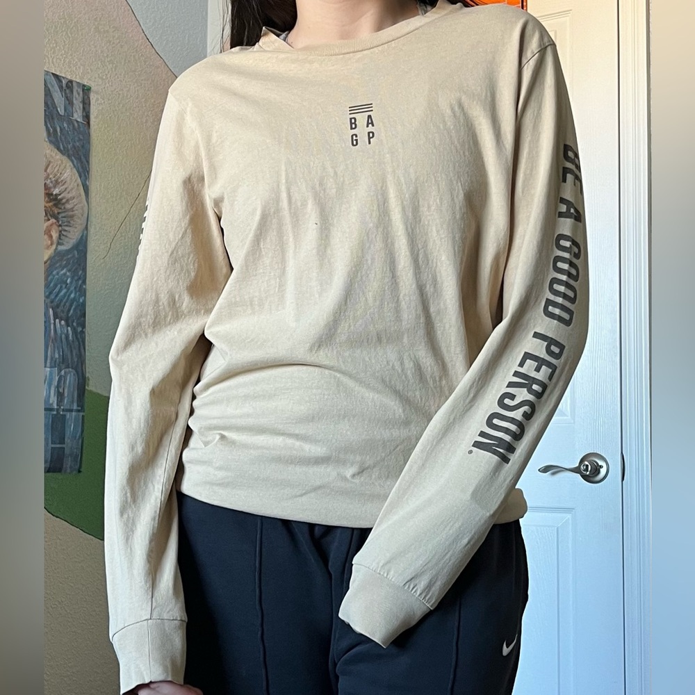 Pastel Yellow Be A Good Person Long Sleeve